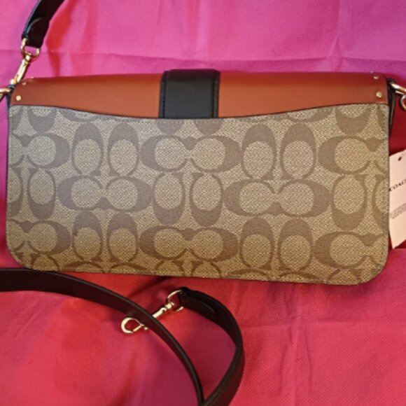 Coach Georgie  Bag In Colorblock Signature Canvas and Leather With Rivets NWT - Picture 4 of 11